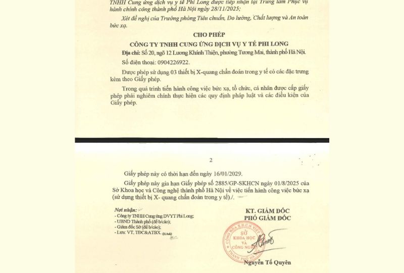 Giấy phép số 6411/GP-SKHCN - Giấy phép tiến hành công việc bức xạ